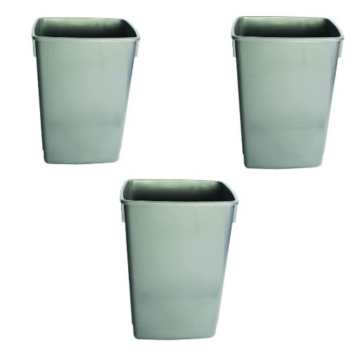 Addis Pack of 3 Recycling 60L Bins Kit Bases Metallic Without Lids