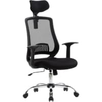 Alphason Florida Executive High Back Mesh Home Office Chair with Headrest Black - Height Adjustable - Tilt Mechanism with Tension Control