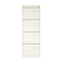Bisley 4 Drawer Filing Cabinet with Central Lock Cream - 35kg Drawer Capacity - W470xD622xH1321mm - 5 Years Warranty