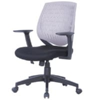 Alphason Malibu Office Chair - Adjustable Seat Height & Tension Control - Black Nylon Base & Castors - Grey Back