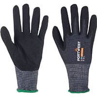 Portwest AP12 SG Grip15 Eco Nitrile Glove (Pk12) Grey/Black Size L Regular Fit