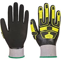 Portwest AP55 HR18 Waterproof Cut Impact Glove Grey & Black Medium