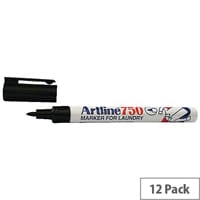 Artline Laundry Marker Black Pack of 12 750