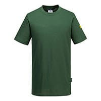 Portwest Anti-Static ESD Short Sleeve T-Shirt - Forest Green - Size XL