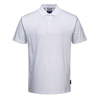 Portwest Anti-Static ESD Short Sleeve Polo Shirt - White - Size 4XL