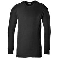 Portwest B123 Thermal T-Shirt Long Sleeve Black Size 4XL Regular Fit