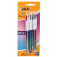 Bic 4 Colour Ballpoint Pens - Gradient Design, Card of 3