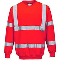 Portwest B303 Hi-Vis Sweatshirt Red Medium