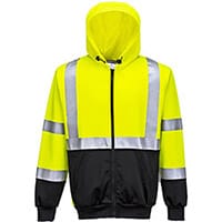 Portwest B315 Hi-Vis 2-Tone Zipped Hoodie Yellow & Black XXL