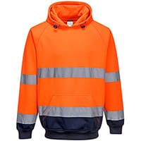Portwest B316 Hi-Vis Two-Tone Hooded Sweater Orange & Navy 3XL