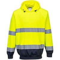 Portwest B316 Hi-Vis Two-Tone Hooded Sweater Yellow & Navy Large