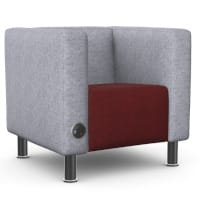 BARRA Single Seater Sofa with Contrasting Fabric and Metal Legs