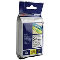 Brother P-Touch Labelling Tape - 24mm, Black on White, Durable TZE251