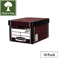 Fellowes Bankers Box Premium 725 Classic Archive Storage Box Woodgrain Pack 10 