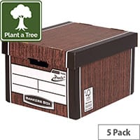 Bankers Box Premium Classic Box Wood Grain Pack of 5 7250513