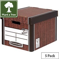 Bankers Box Premium Tall Box Woodgrain Pack of 5 7260520