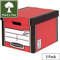 Bankers Box Premium Tall Box Red Pack of 5 7260706