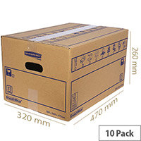 Bankers Box SmoothMove Standard Moving Box WxHxD 320 x 260 x 470mm Pack of 10 Ref 6207201