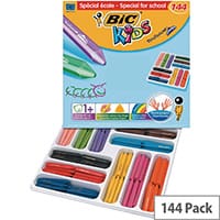 Bic Kids Plastidecor Triangular Crayons Assorted Colours Pack of 144