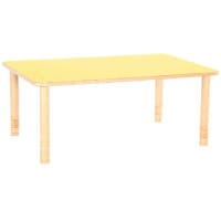 Flexi Rectangular Height Adjustable Table 640-760mm Yellow Top