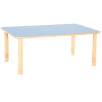 Flexi Rectangular Height Adjustable Table 640-760mm Blue Top