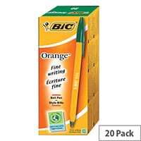 Bic Orange Ballpoint Pen Green Pack 20