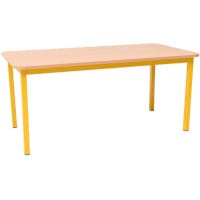 Steel Yellow Leg Rectangular Classroom Table - Height 530mm