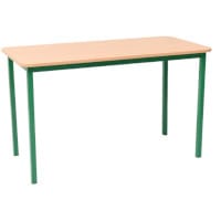 Steel Green Leg Rectangular Classroom Table - Height 710mm
