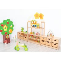 Room Scene - Cabinet with Partitions, Shelf, Flexi Roof, Woode Frames, Slide Guides
