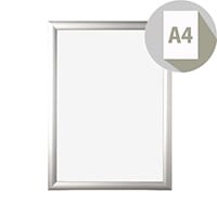 Bi-Office Clear Snap, A4 Silver Aluminium Frame With Wall Mount Kit, Ideal For Retail Office & Educational Use, Display Posters & Promotions