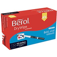 Berol Drywipe Pen Broad Black Pack of 192 1984897