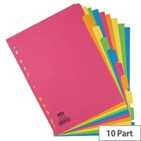 Elba Divider A4 10-Part Manilla 240gm Assorted 400008300