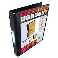 Elba Black Binder Plastic A4 25mm 4-Ring 1301-10