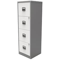 Bisley A4 Homefiler 4 Drawer Silver Body and White Drawers BY78733