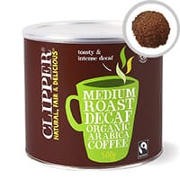 Clipper Fairtrade Organic Decaffeinated Instant Coffee Tin 500g Pack of 1 A06746