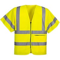 Portwest C372 Hi-Vis Half Sleeve Zip Vest Yellow XXL