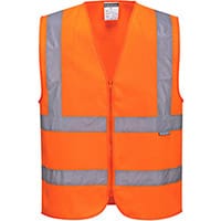Portwest C375 Hi-Vis Zipped Vest Orange XL