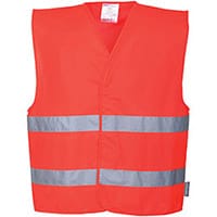 Portwest C474 Hi-Vis 2 Band Vest Red XX3X