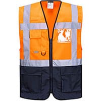 Portwest C476 Warsaw Executive Vest Orange & Navy Medium