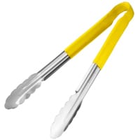 Hygiplas Colour Coded Yellow Serving Tongs 11"