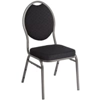 Bolero Oval Back Banquet Chairs Grey & Black (Pack of 4)