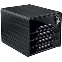 CEP Smoove Secure 4 Drawer Module with Lock Black 7-311S Black