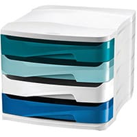 Riviera by CEP 4 Drawer Desktop Unit Multicoloured 1003940511