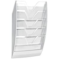 CEP Wall File 5 Compartment White/Crystal 154WHITE
