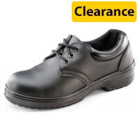 Beeswift Ladies Work Shoes PU/Leather Steel Toecap Size 2 (35) Black - Steel Toe Cap & Midsole Protection, Shock Absorber Heel, Anti-static, Slip Resistant Ref CF13BL02