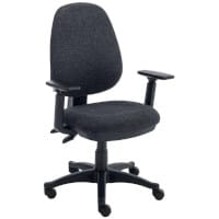 Versi 2-Lever Ergonomic Operator Chair with Adjustable Arms - Charcoal - Height Adjustable Ergonomic Office Chair (115kg Capacity)