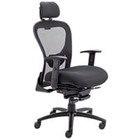 Strata High Back Heavy Duty 24 Hour Task Operator Office Chair Mesh Back & Seat Slide Black - Weight Tolerance 152kg