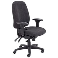 Vista High Back Heavy Duty 24 Hour Task Operator Office Chair Lumbar Support & Seat Slide Charcoal - Weight Tolerance 152kg
