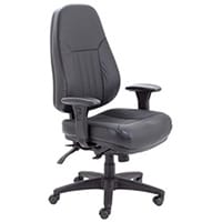 Panther 24 Hour Task Operator Office Chair - High Back - Leather - Heavy Duty - Black - Weight Tolerance 152kg