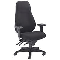 Cheetah 24 Hour Task Operator Office Chair - Fabric - Heavy Duty - Seat Slide - Height Adjustable Arms - Black - Weight Tolerance 152kg